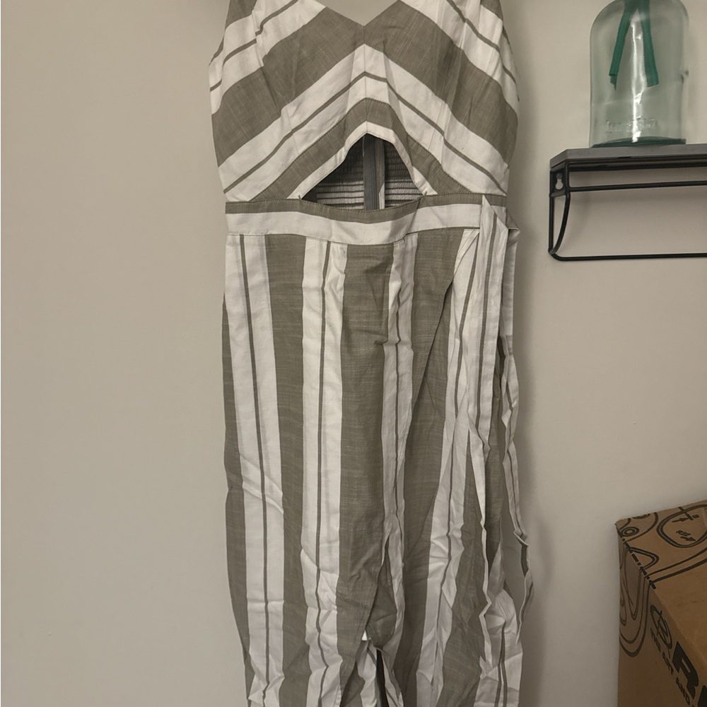 Striped Jumpsuit with Cutout Detail